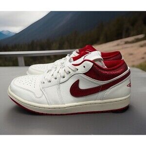 Nike Air Jordan 1 Low SE "Cracked Ruby" Sail Red HJ9338-106 Women 10.5 Men Sz 9